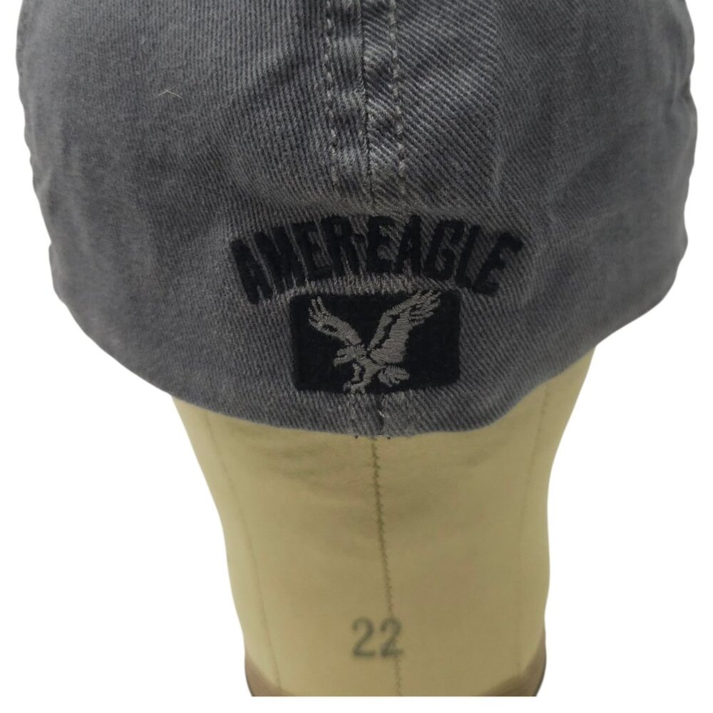 American Eagle AE Logo Dad Hat Fitted S/M Casual Streetwear Baseball Cap Gray - Picture 13 of 14